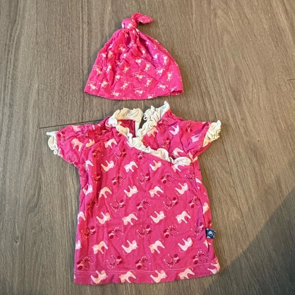 Kickee Pants Bright Pink Baby Outfit